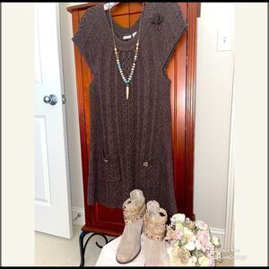 CATO Cable Knit Sweater Dress